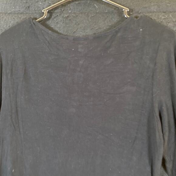 Cabi Womens Blouse Black Long Sleeve Ruched Wrapped Round Neck Stretch M - Picture 10 of 11